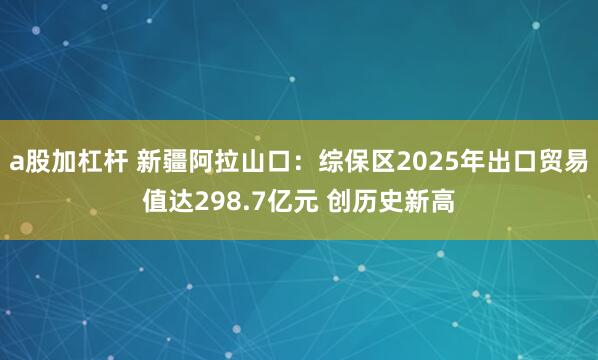 a股加杠杆 新疆阿拉山口：综保区2025年出口贸易值达298.7亿元 创历史新高